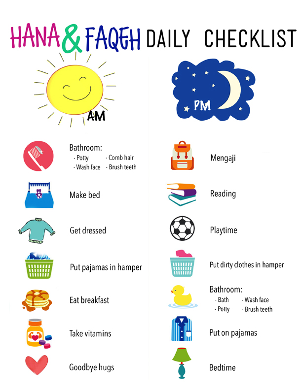 daily checklist faqeh hana